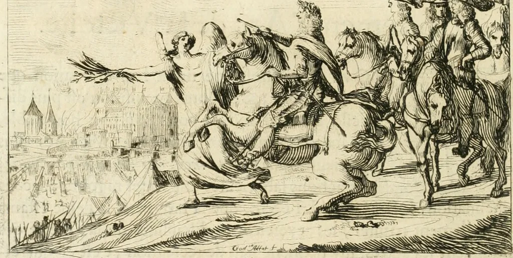 An illustration from Les armes triomphantes de Son Altesse, monseigneur, le duc d'Espernon : pour le suiet de son heureuse entrée faite dans la ville de Dijon, le huictième iour du mois de may, mil six cens cinquante six, 1656, leaf 67
