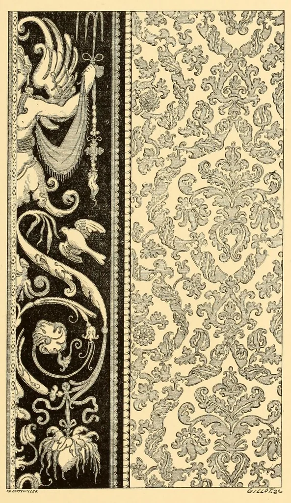 An illustration from Les arts du tissu; étoffes, tapisseries, broderies, dentelles, reliures, 1890, leaf 55