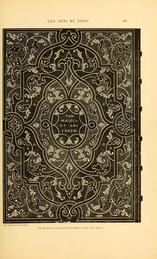 An illustration from Les arts du tissu; étoffes, tapisseries, broderies, dentelles, reliures, 1890, leaf 75
