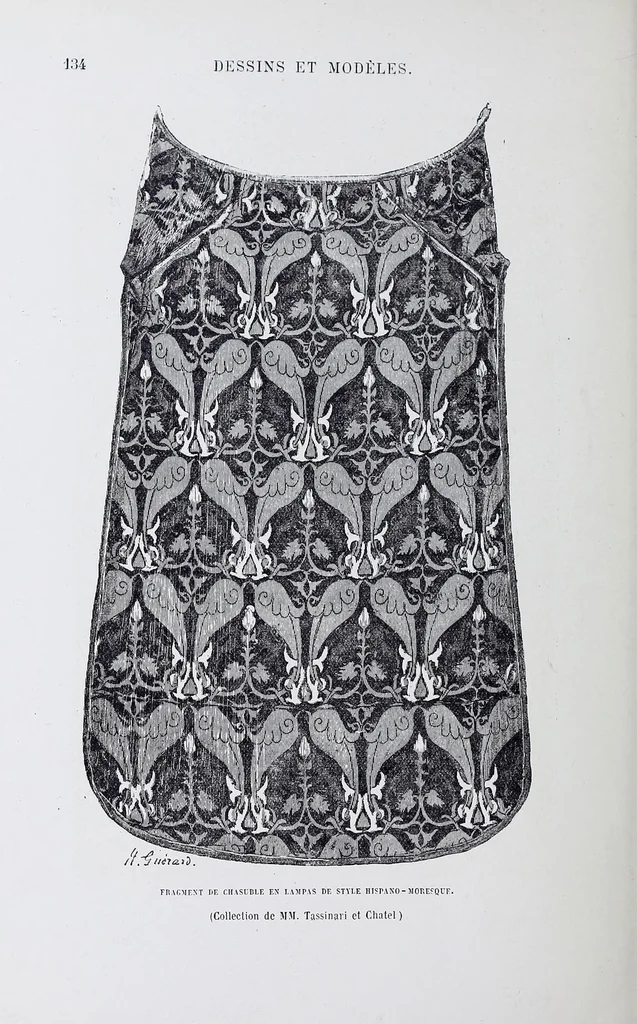 An illustration from Les arts du tissu : étoffes - tapisseries - broderies -dentelles - reliures, 1890, leaf 136