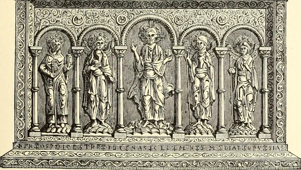 An illustration from Les arts et métiers au Moyen Age : étude illustrée d'après les ouvrages de Paul Lacroix sur le Moyen Age et la Renaissance, 1887, leaf 186