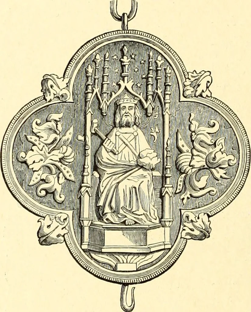 An illustration from Les arts et métiers au Moyen Age : étude illustrée d'après les ouvrages de Paul Lacroix sur le Moyen Age et la Renaissance, 1887, leaf 203