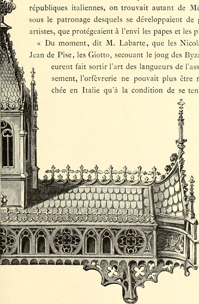 An illustration from Les arts et métiers au Moyen Age : étude illustrée d'après les ouvrages de Paul Lacroix sur le Moyen Age et la Renaissance, 1887, leaf 206