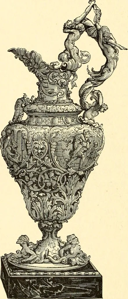 An illustration from Les arts et métiers au Moyen Age : étude illustrée d'après les ouvrages de Paul Lacroix sur le Moyen Age et la Renaissance, 1887, leaf 213