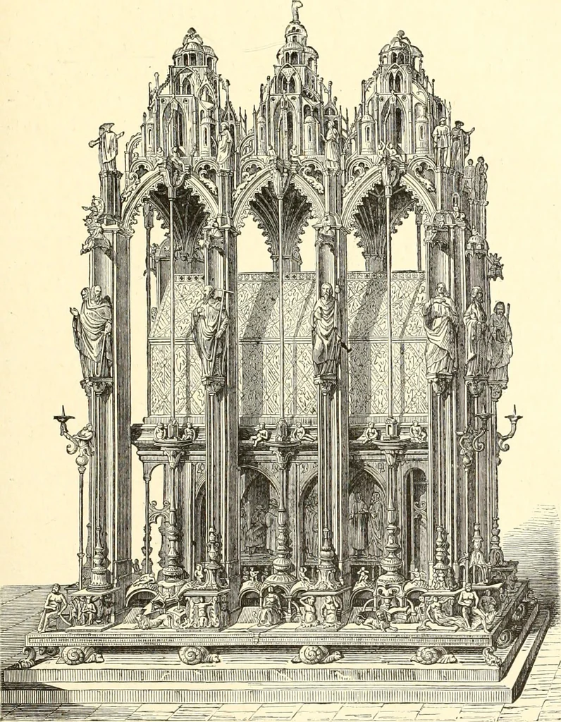 An illustration from Les arts et métiers au Moyen Age : étude illustrée d'après les ouvrages de Paul Lacroix sur le Moyen Age et la Renaissance, 1887, leaf 216