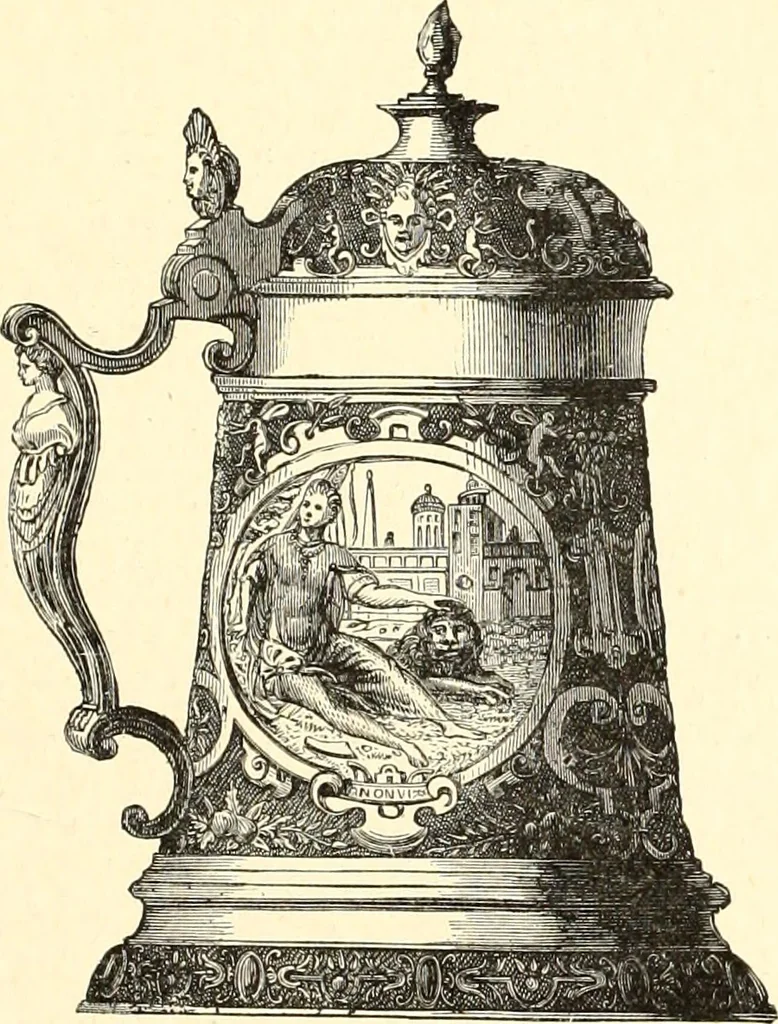 An illustration from Les arts et métiers au Moyen Age : étude illustrée d'après les ouvrages de Paul Lacroix sur le Moyen Age et la Renaissance, 1887, leaf 220