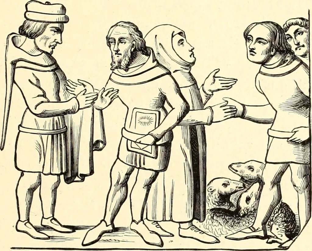 An illustration from Les arts et métiers au Moyen Age : étude illustrée d'après les ouvrages de Paul Lacroix sur le Moyen Age et la Renaissance, 1887, leaf 278