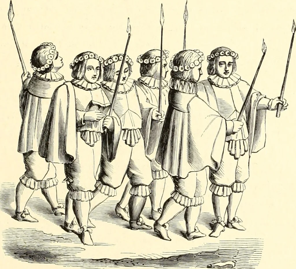 An illustration from Les arts et métiers au Moyen Age : étude illustrée d'après les ouvrages de Paul Lacroix sur le Moyen Age et la Renaissance, 1887, leaf 290