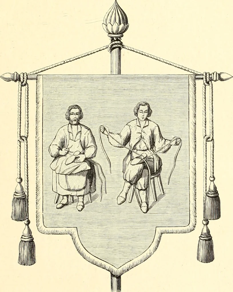 An illustration from Les arts et métiers au Moyen Age : étude illustrée d'après les ouvrages de Paul Lacroix sur le Moyen Age et la Renaissance, 1887, leaf 292