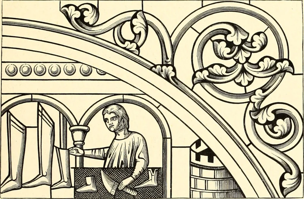 An illustration from Les arts et métiers au Moyen Age : étude illustrée d'après les ouvrages de Paul Lacroix sur le Moyen Age et la Renaissance, 1887, leaf 298