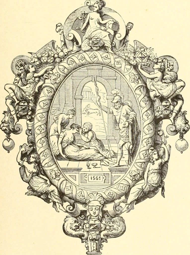 An illustration from Les arts et métiers au Moyen Age : étude illustrée d'après les ouvrages de Paul Lacroix sur le Moyen Age et la Renaissance, 1887, leaf 48