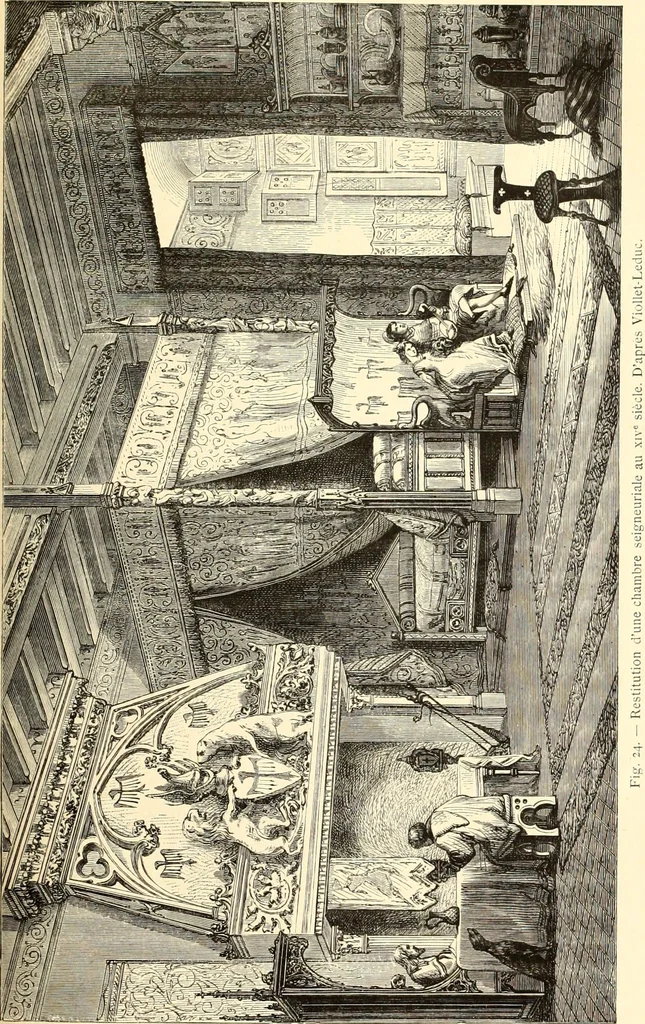 An illustration from Les arts et métiers au Moyen Age : étude illustrée d'après les ouvrages de Paul Lacroix sur le Moyen Age et la Renaissance, 1887, leaf 50