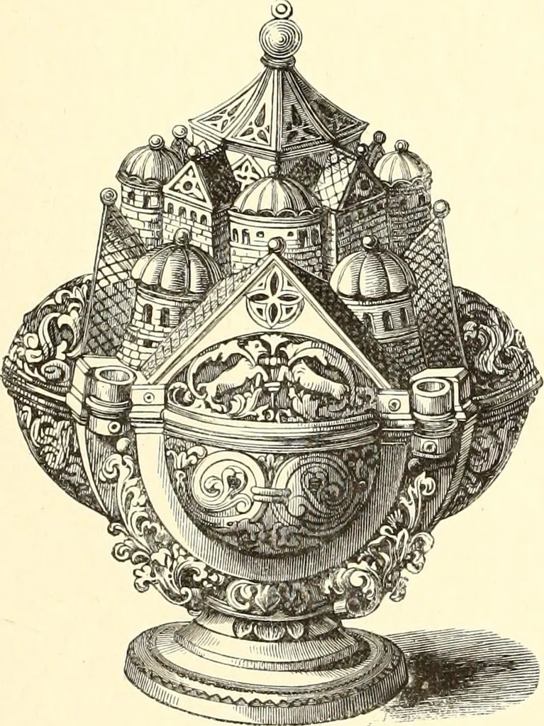 An illustration from Les arts et métiers au Moyen Age : étude illustrée d'après les ouvrages de Paul Lacroix sur le Moyen Age et la Renaissance, 1887, leaf 58