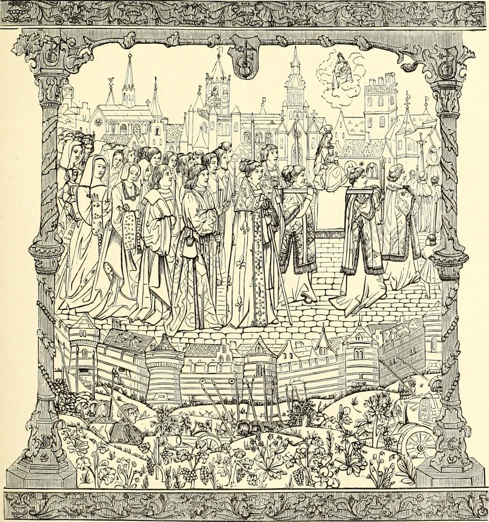 An illustration from Les arts et métiers au Moyen Age : étude illustrée d'après les ouvrages de Paul Lacroix sur le Moyen Age et la Renaissance, 1887, leaf 82