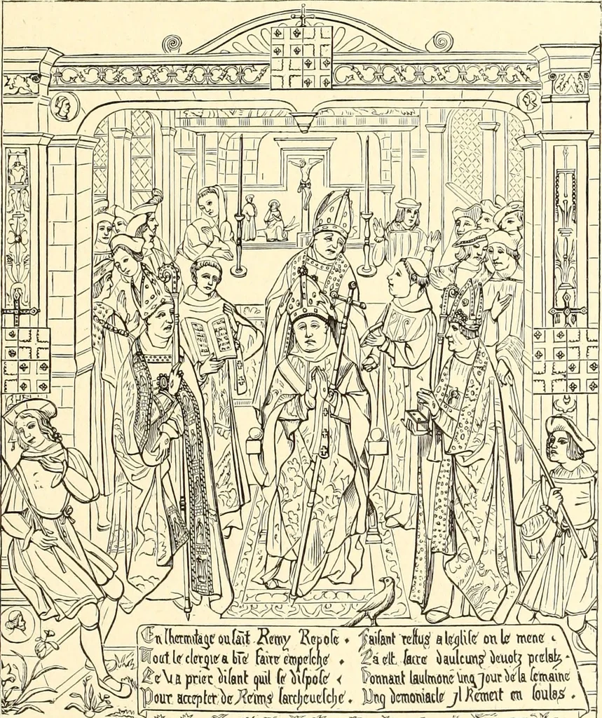 An illustration from Les arts et métiers au Moyen Age : étude illustrée d'après les ouvrages de Paul Lacroix sur le Moyen Age et la Renaissance, 1887, leaf 84