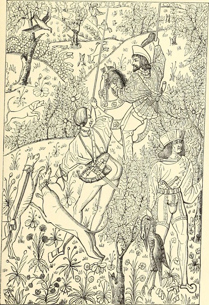 An illustration from Les arts et métiers au Moyen Age : étude illustrée d'après les ouvrages de Paul Lacroix sur le Moyen Age et la Renaissance, 1887, leaf 86