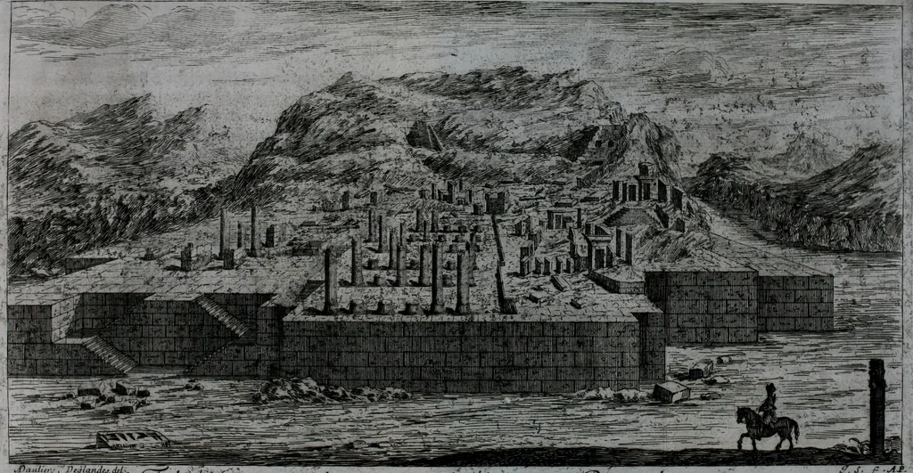 An illustration from Les beautez de la Perse; ou, La description de ce qu'il y a de plus curieux dans ce royaume, enrichie de la carte du païs, & de plusieurs estampes dessignées sur les lieux, 1673, leaf 84