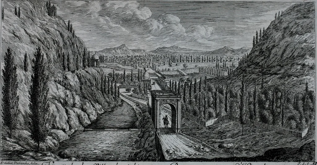 An illustration from Les beautez de la Perse; ou, La description de ce qu'il y a de plus curieux dans ce royaume, enrichie de la carte du païs, & de plusieurs estampes dessignées sur les lieux, 1673, leaf 98