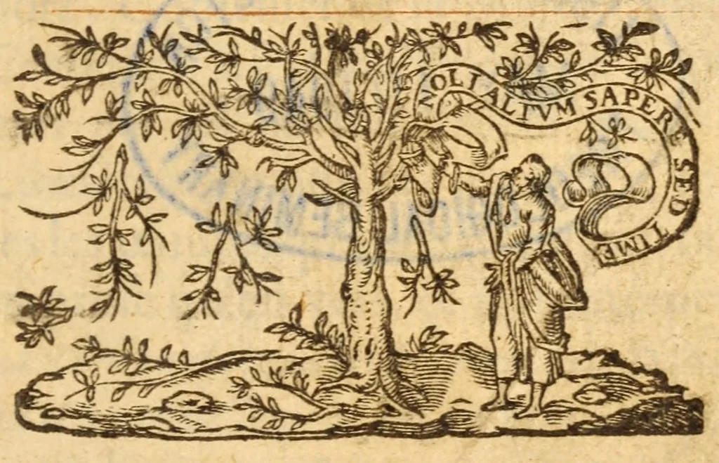 An illustration from Les CL pseaumes de David, 1603, leaf 13