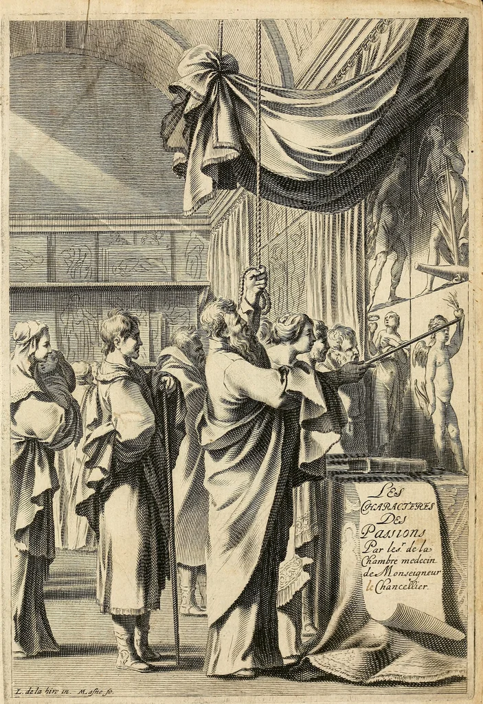 An illustration from Les characteres des passions, 1640, leaf 6