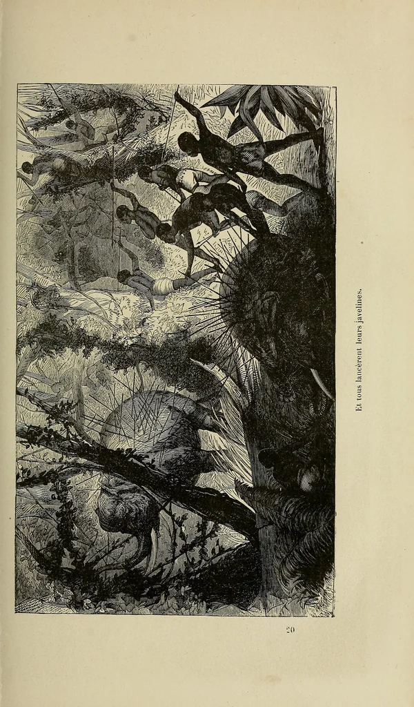 An illustration from Les chasseurs d'ivoire, 1876, leaf 315