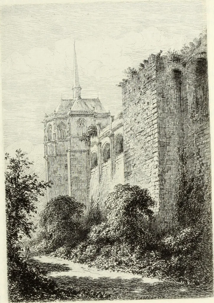 An illustration from Les châteaux historiques de la France, 1877, leaf 128