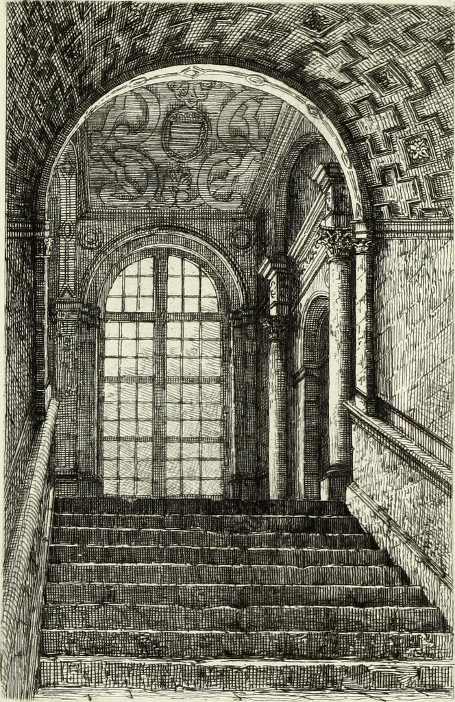 An illustration from Les châteaux historiques de la France, 1877, leaf 184