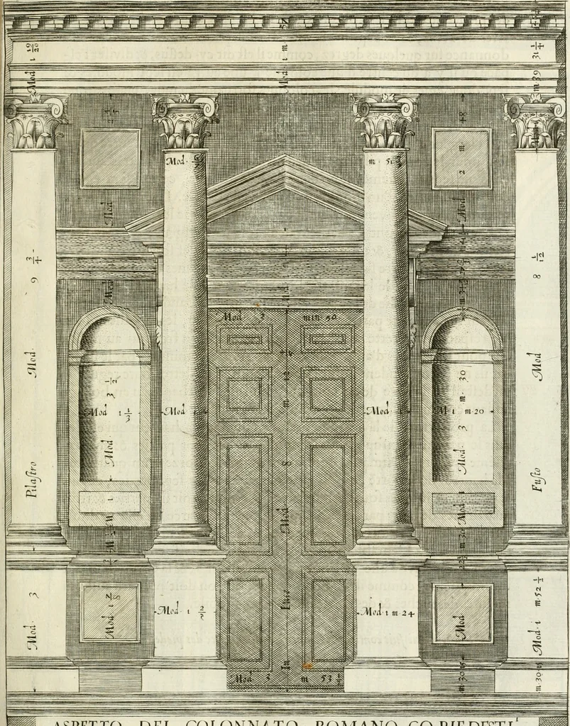 An illustration from Les cinq ordres d'architecture de Vincent Scamozzi ... : tirez du sixième livre de son Idée generale d'architecture : avec les planches originales, 1685, leaf 112