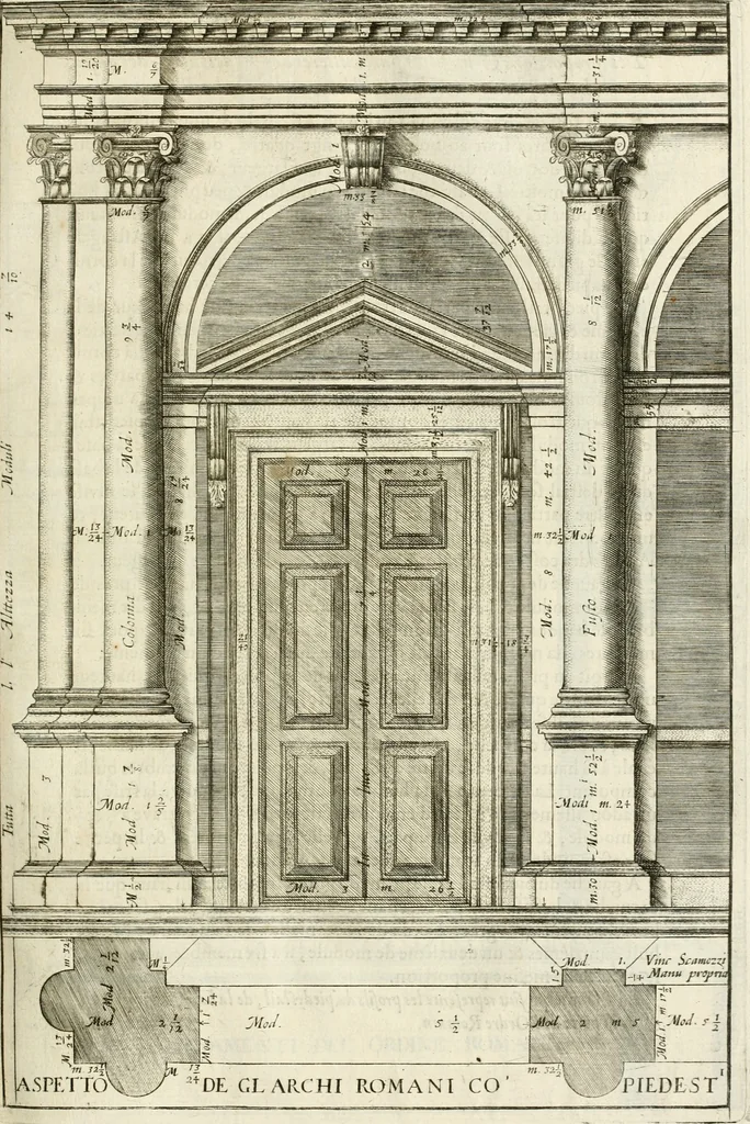 An illustration from Les cinq ordres d'architecture de Vincent Scamozzi ... : tirez du sixième livre de son Idée generale d'architecture : avec les planches originales, 1685, leaf 114
