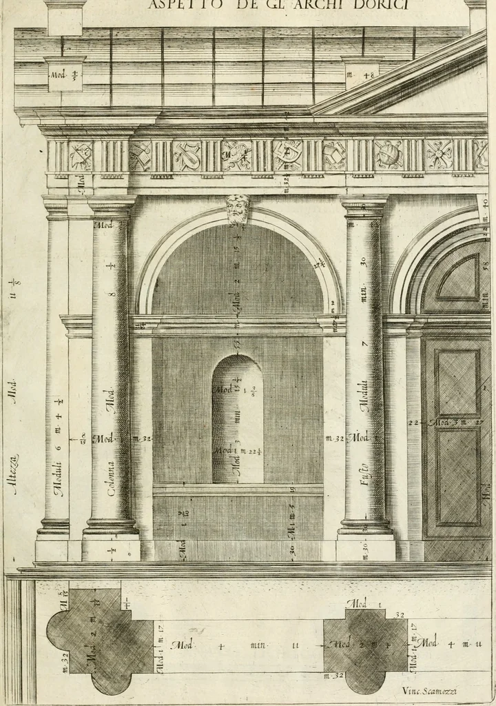 An illustration from Les cinq ordres d'architecture de Vincent Scamozzi ... : tirez du sixième livre de son Idée generale d'architecture : avec les planches originales, 1685, leaf 78