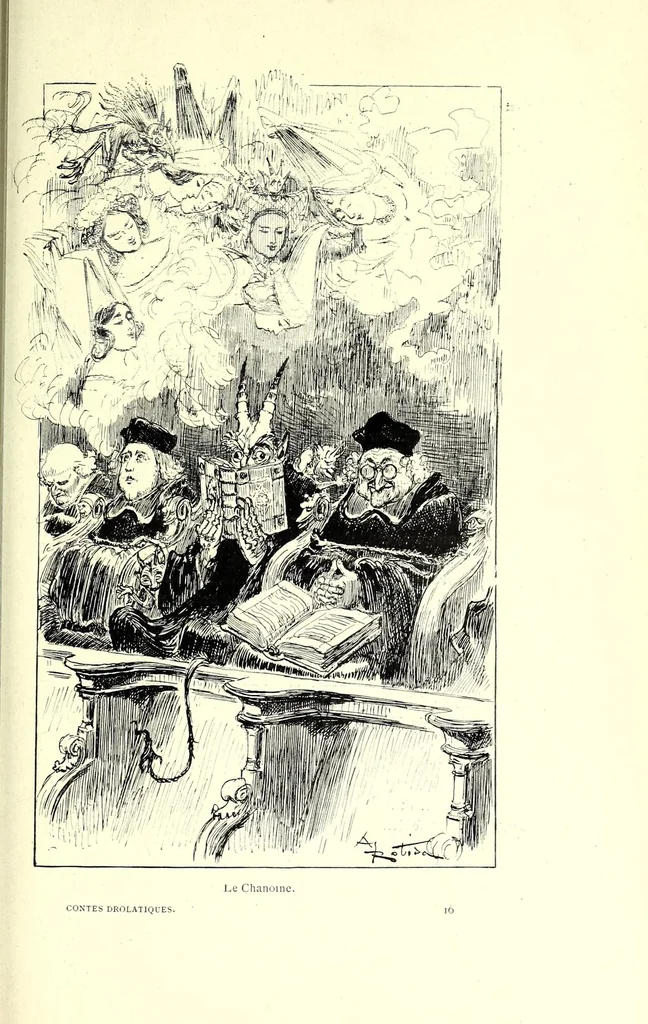 An illustration from Les contes drolatiques, 1900, leaf 141