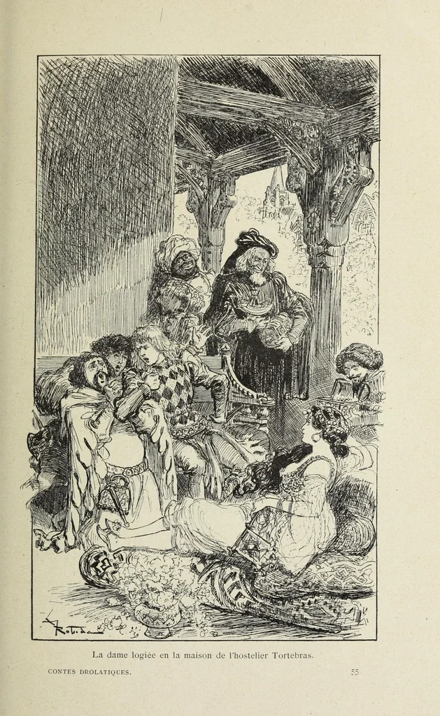 An illustration from Les contes drolatiques, 1900, leaf 49
