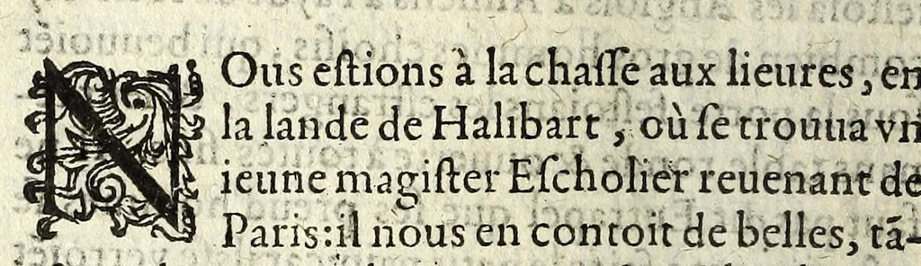 An illustration from Les contes et discours d'Eutrapel, 1603, leaf 134