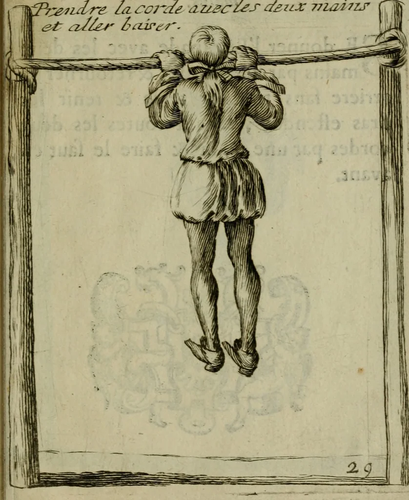 An illustration from L'escuyer françois : qui enseigne a monter a cheval et a voltiger par une methode toute particuliere, 1679, leaf 82