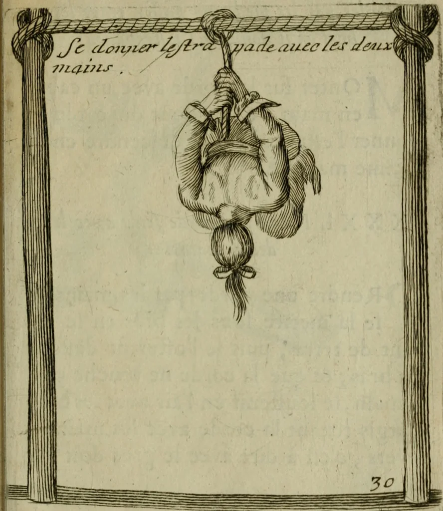 An illustration from L'escuyer françois : qui enseigne a monter a cheval et a voltiger par une methode toute particuliere, 1679, leaf 84