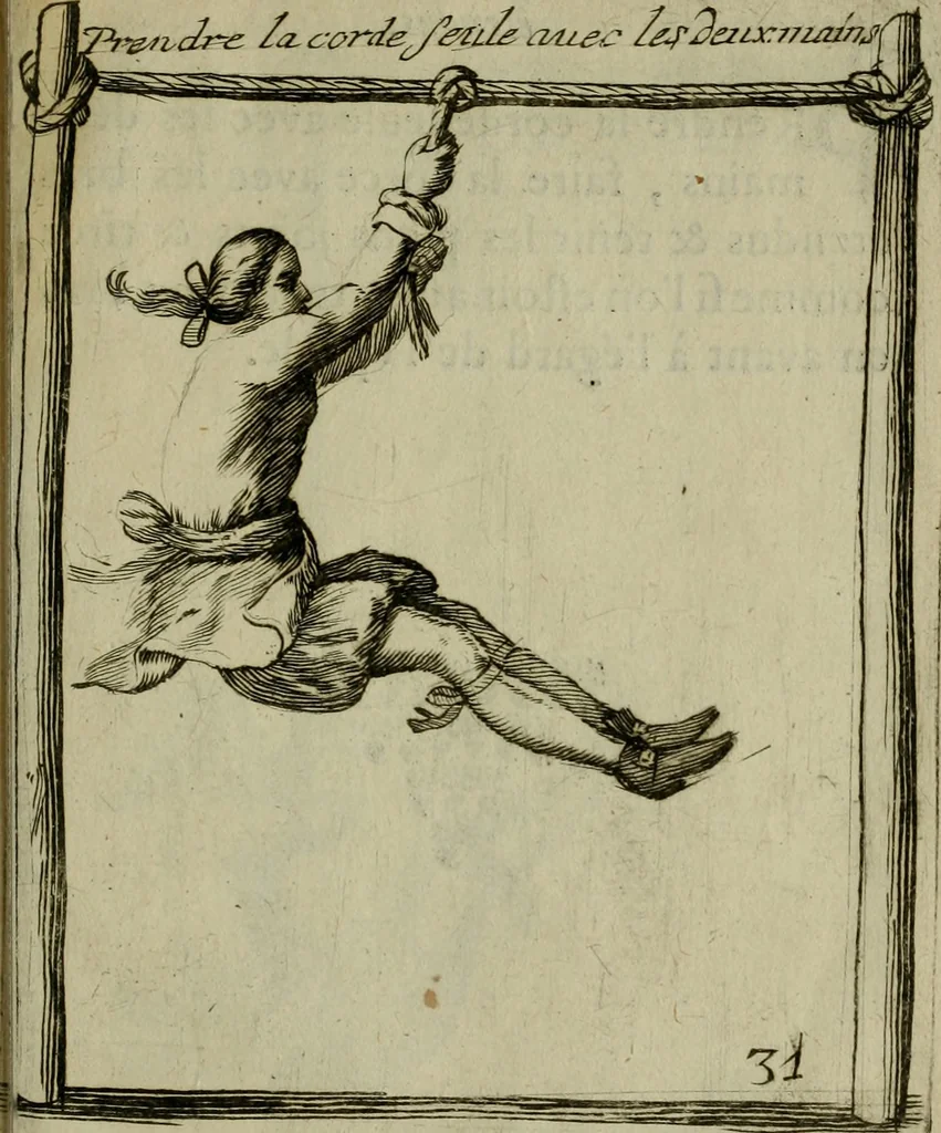 An illustration from L'escuyer françois : qui enseigne a monter a cheval et a voltiger par une methode toute particuliere, 1679, leaf 86