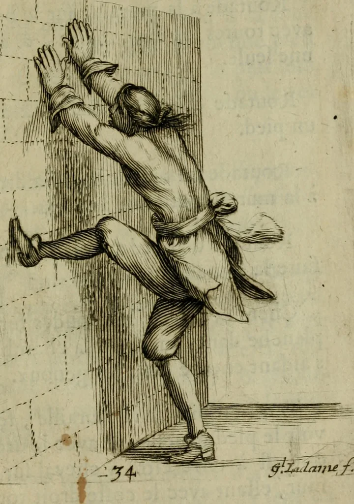 An illustration from L'escuyer françois : qui enseigne a monter a cheval et a voltiger par une methode toute particuliere, 1679, leaf 92