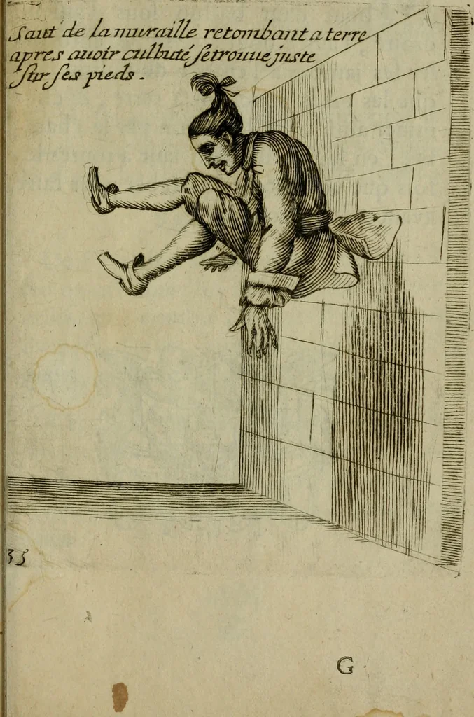 An illustration from L'escuyer françois : qui enseigne a monter a cheval et a voltiger par une methode toute particuliere, 1679, leaf 96