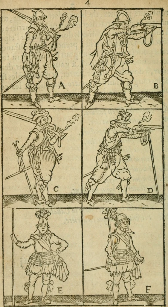 An illustration from Les discovrs militaires, 1618, leaf 17