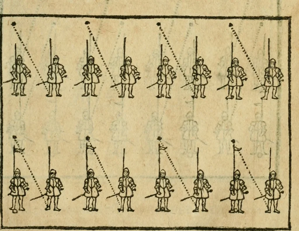 An illustration from Les discovrs militaires, 1618, leaf 196