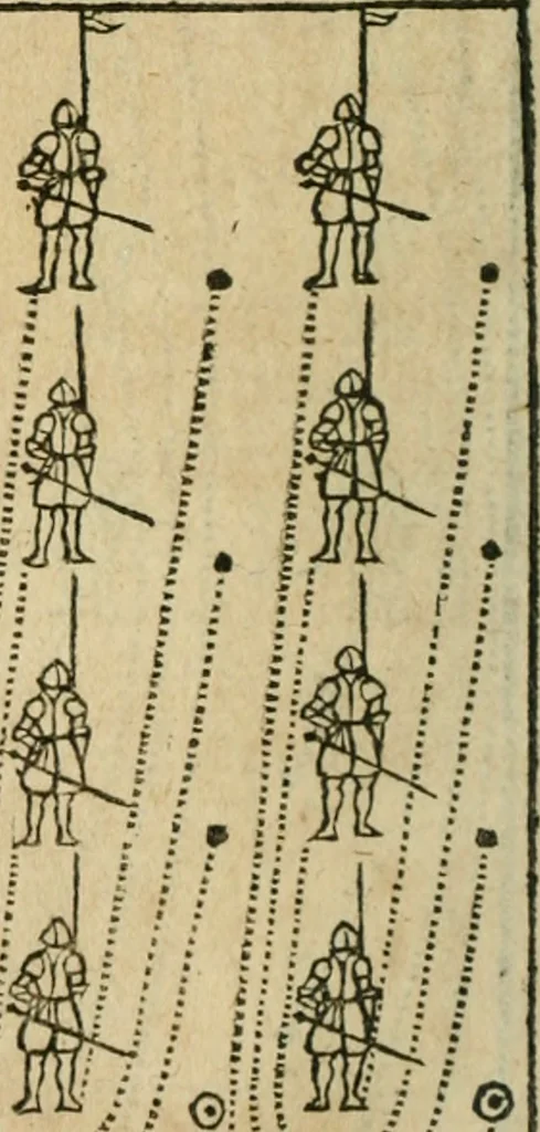An illustration from Les discovrs militaires, 1618, leaf 203