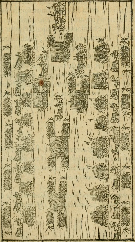 An illustration from Les discovrs militaires, 1618, leaf 22