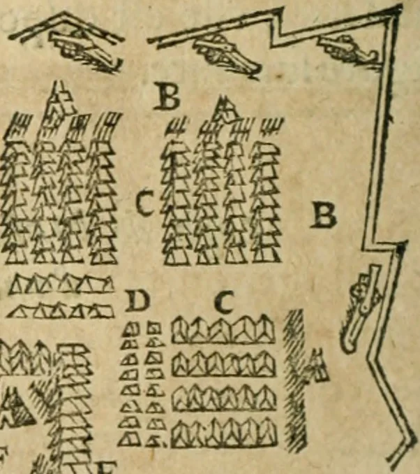 An illustration from Les discovrs militaires, 1618, leaf 35