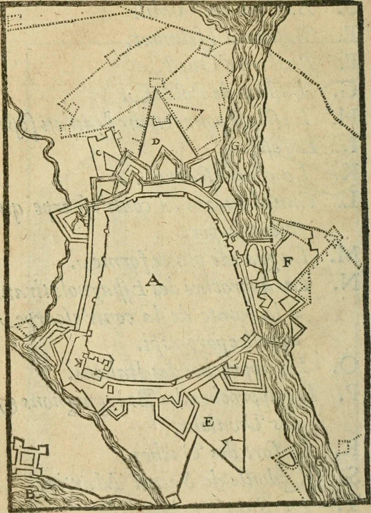 An illustration from Les discovrs militaires, 1618, leaf 97