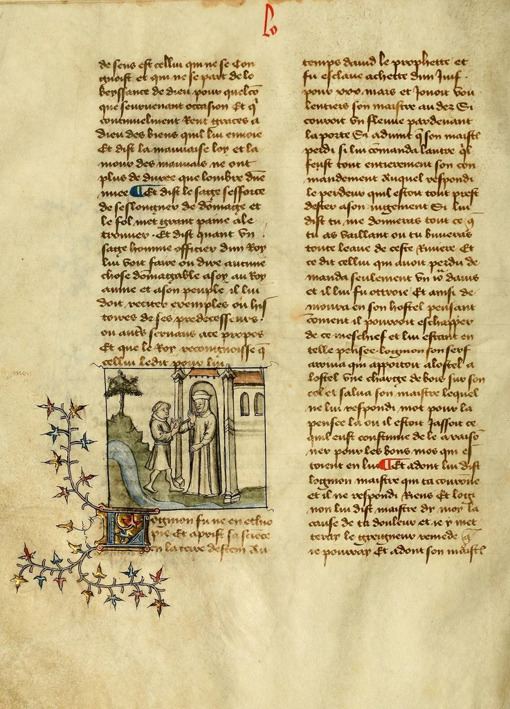 An illustration from Dits des philosophes. Le mireon aux pecheurs. Le livre Griseledis. Le mireon des pecheurs, leaf 118