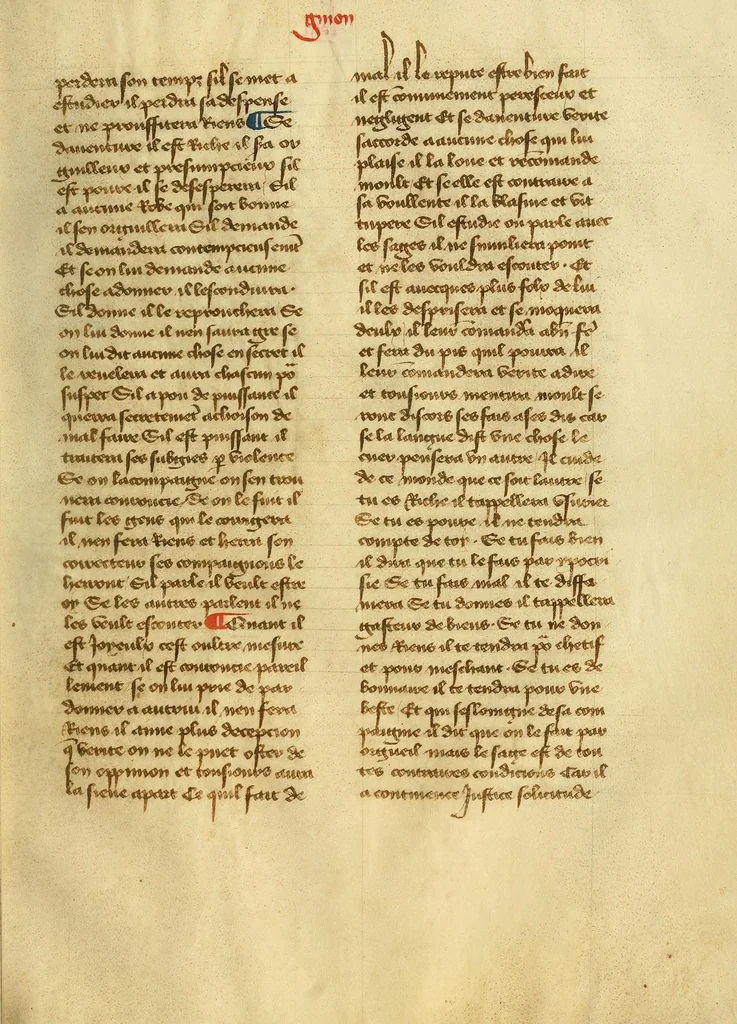 An illustration from Dits des philosophes. Le mireon aux pecheurs. Le livre Griseledis. Le mireon des pecheurs, leaf 121