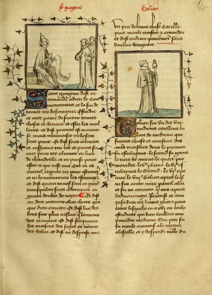 An illustration from Dits des philosophes. Le mireon aux pecheurs. Le livre Griseledis. Le mireon des pecheurs, leaf 129