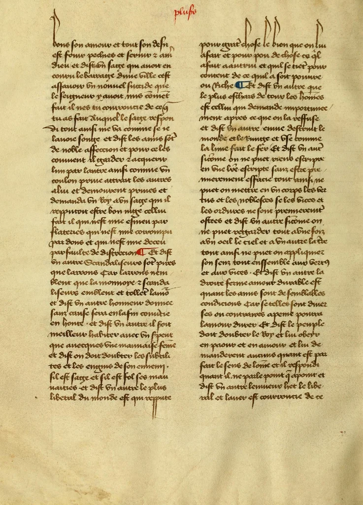 An illustration from Dits des philosophes. Le mireon aux pecheurs. Le livre Griseledis. Le mireon des pecheurs, leaf 140