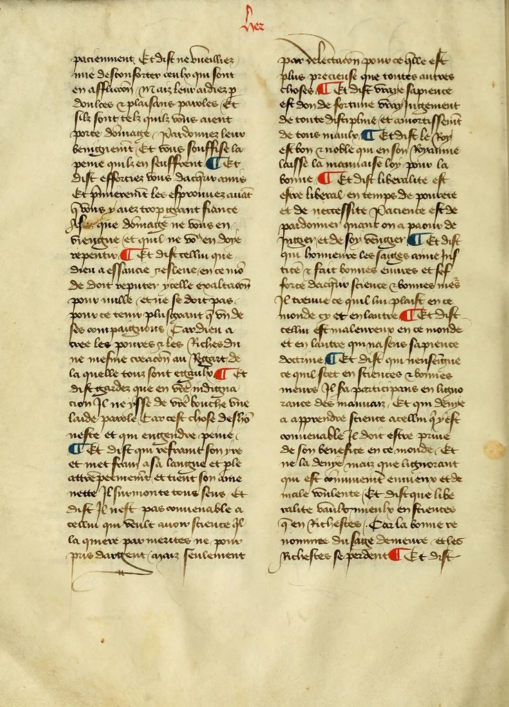 An illustration from Dits des philosophes. Le mireon aux pecheurs. Le livre Griseledis. Le mireon des pecheurs, leaf 16