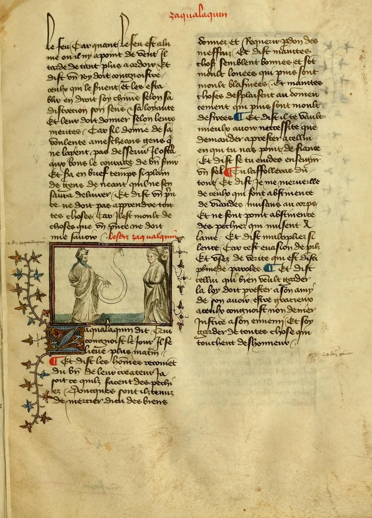 An illustration from Dits des philosophes. Le mireon aux pecheurs. Le livre Griseledis. Le mireon des pecheurs, leaf 25